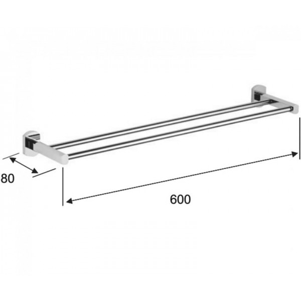 Держатель для полотенец двойной 60 см латунный REMER FR33