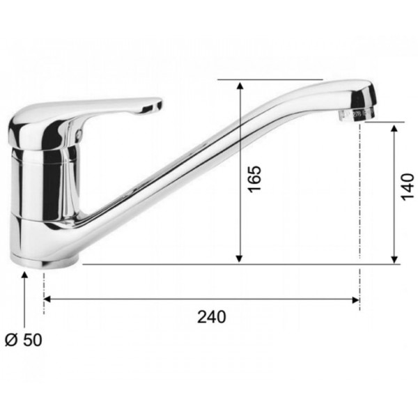 Змішувач для кухні DANIEL VE13608CR