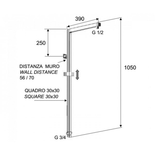 Душова колона 150 см з перемикачем REMER 330S