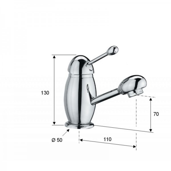 Змішувач для раковини з донним клапаном DANIEL PR21605CR