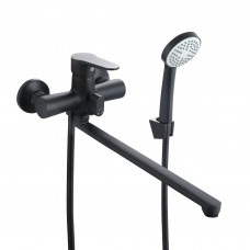 Смеситель для ванны с поворотным изливом черный Lidz LDNIC005BLA45183