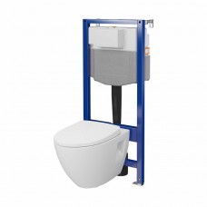 КОМПЛЕКТ C35: ІНСТАЛЯЦІЯ AQUA 50 QF МЕХАНІЧНА + ПІДВІСНИЙ УНІТАЗ MODUO PLUS ОВАЛЬНИЙ CLEANON З ТУАЛЕТНИМ СИДІННЯМ З ПЛАВНИМ ЗАКРИВАННЯМ І ФУНКЦІЄЮ ПРОСТОГО ЗНЯТТЯ