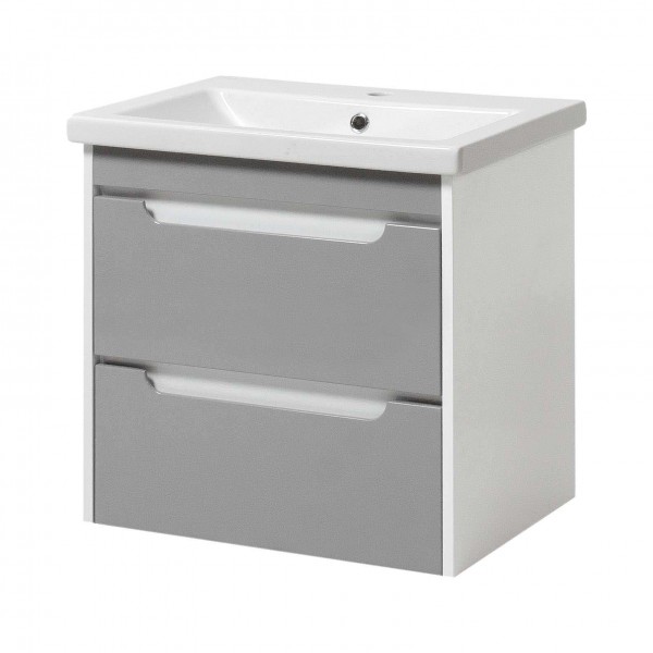 Тумба з умивальником 60см Valencia NEW grey ЮВВІС Сірий / Білий
