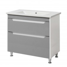 Тумба с умывальником 85см Valencia NEW grey ЮВВИС Серый / Белый