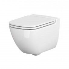 Унитаз подвесной Cersanit Caspia New безободковый с сиденьем слим дюропласт микролифт