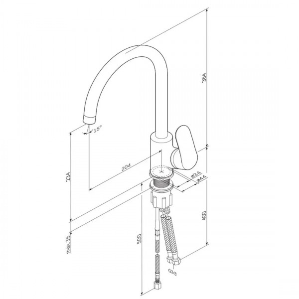 Смеситель для кухни с подключением к фильтру AM.PM Like F8007700