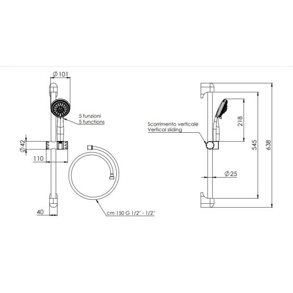 Душова стійка 60 см REMER 311D318F4