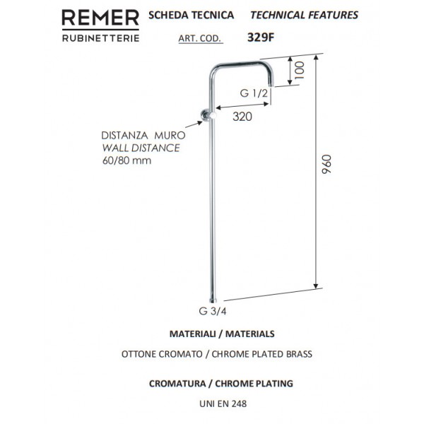 Душевая колонна 96 см Remer 329F