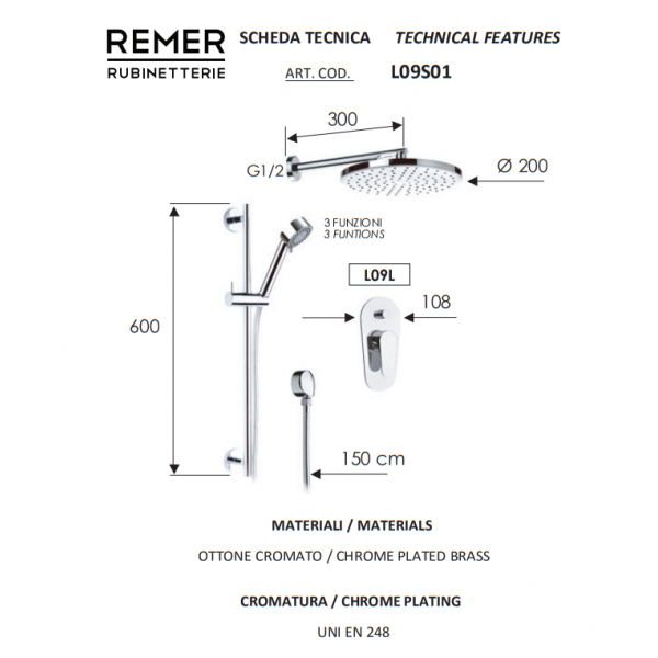Душова система Remer L09S01D20 Душова система Remer L09S01D20
