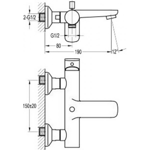Смеситель для ванны AQUA-WORLD LINEA Ln8182-D93