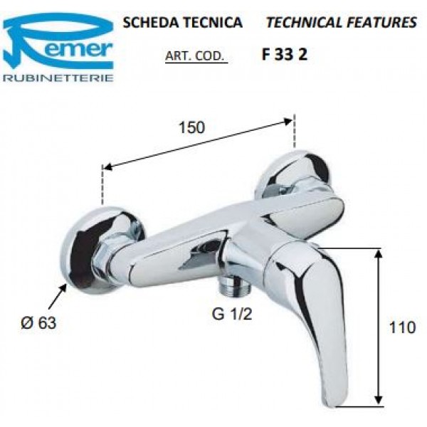 Смеситель для душа REMER F33