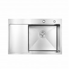 Мойка для кухни с крылом интегрированная нержавеющая сталь Lidz LDH6350BRUL45588