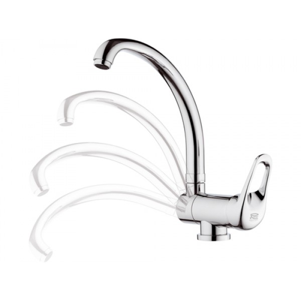 Змішувач для кухні високий поворотний REMER K42R