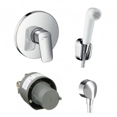 Набор гигиенического душа с смесителем Hansgrohe Logis белый/хром (3A101219)