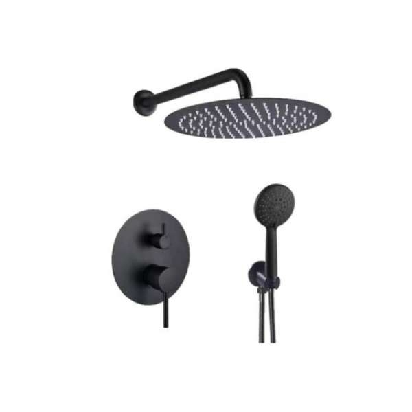 Душевая система скрытого монтажа чёрная AQUA-WORLD СМ35БМ.14.2в