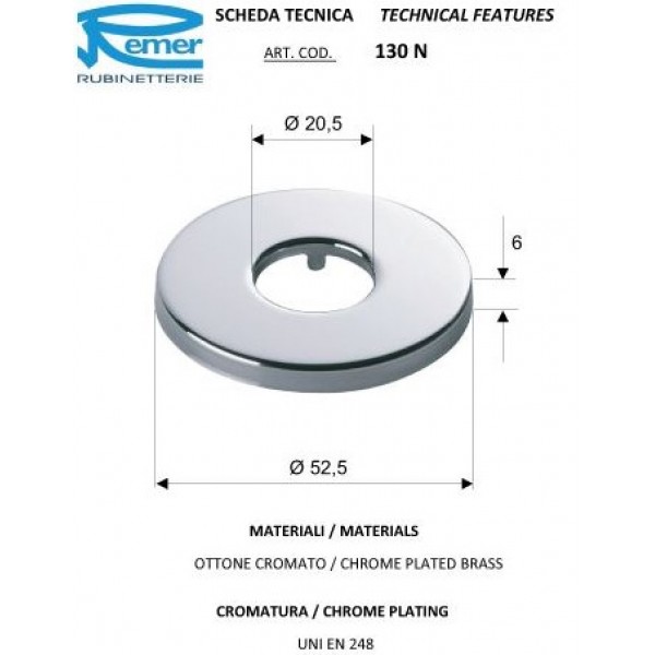 Декоративная чашка 1/2" REMER 130N