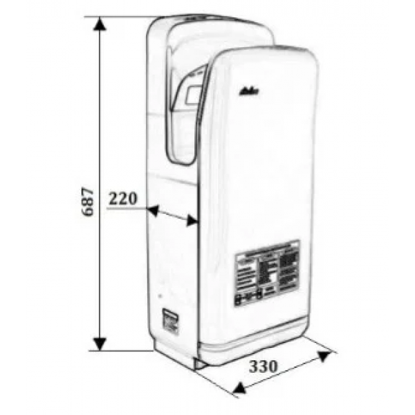 Автоматична сушарка для рук 1650Вт AQUA-WORLD КСС304