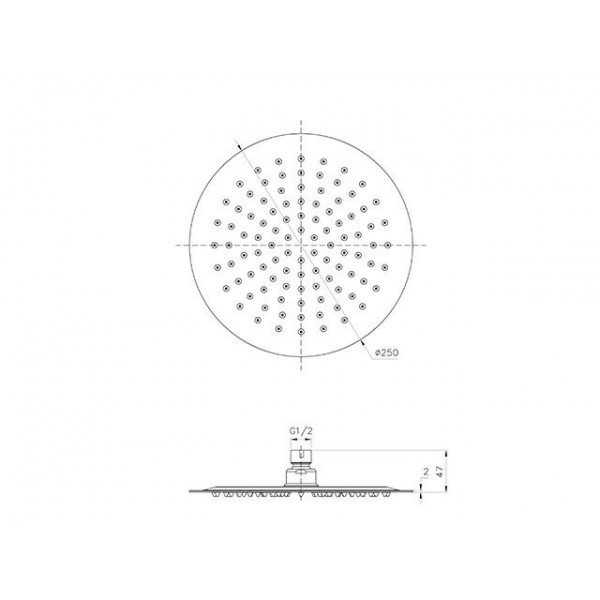Лейка верхнего душа 400 мм нержавеющая сталь Aqua-World КСД200-16