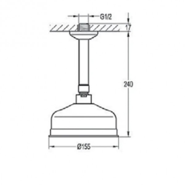 Верхній душ з кронштейном круглий AQUA-WORLD Art Deco СМ35Ад.1.2