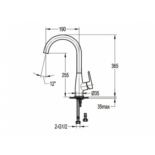 Змішувач для кухні AQUA-WORLD Kitchen СМ40Кт.16.6