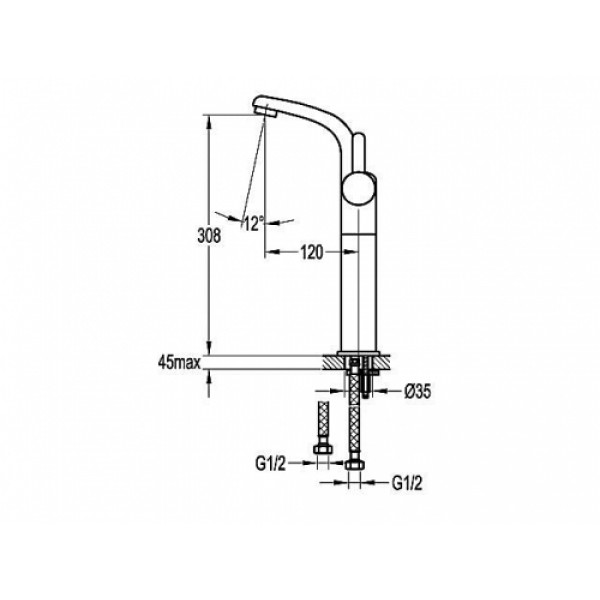 Смеситель для умывальника AQUA-WORLD Serena XL СМ40Сн.17.3