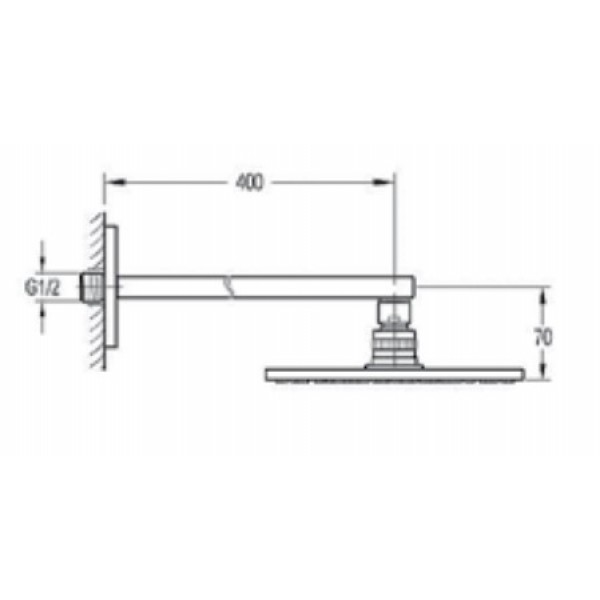 Верхний душ с кронштейном настенный AQUA-WORLD Serena СМ40Сн.1.1