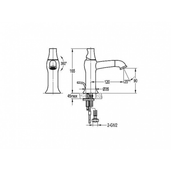 Смеситель для умывальника AQUA-WORLD Art Deco СМ35Ад.17.1