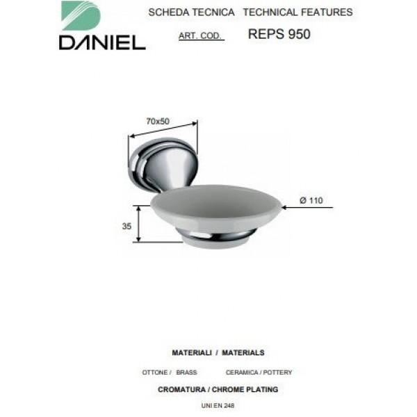 Мильниця керамічна з тримачем DANIEL REPS950 63 бронза