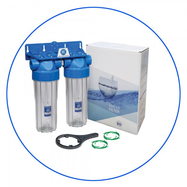 Магістральний фільтр для води 1/4" подвійний Aquafilter FHPLCL14-D-TRIPLE