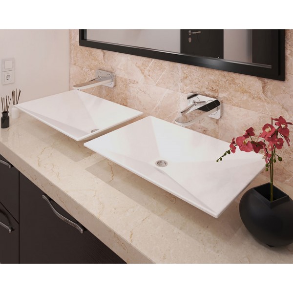 Умывальник накладной 600 х 400 мм белый Snail 120A100