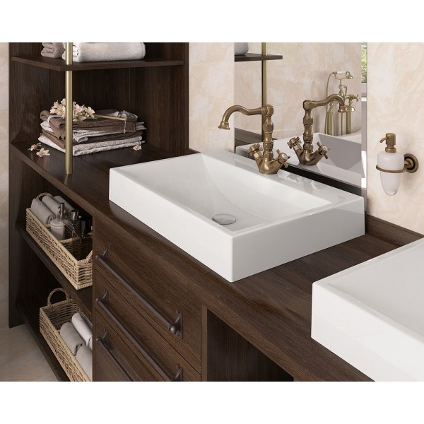 Умивальник накладний 600 х 415 мм білий Snail 148A100