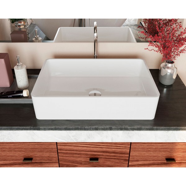 Умивальник накладний 600 х 380 мм білий Snail 171A100