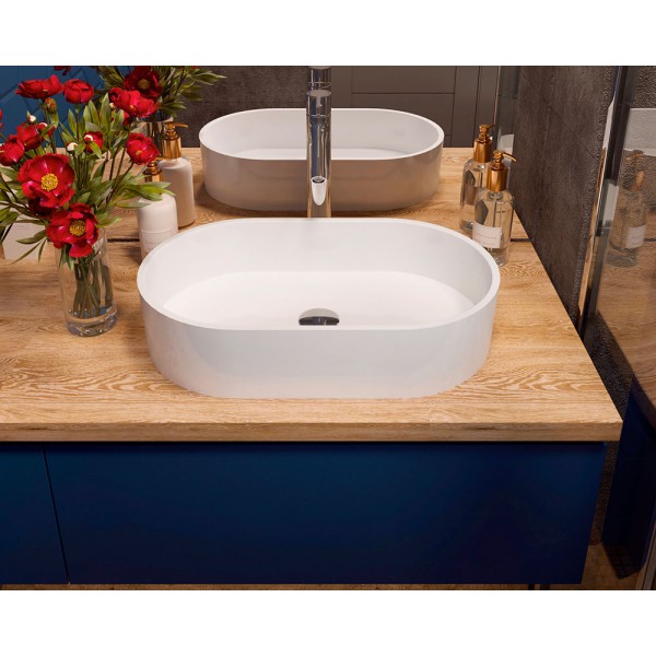 Умивальник накладний 600 х 360 мм білий Snail 172A100