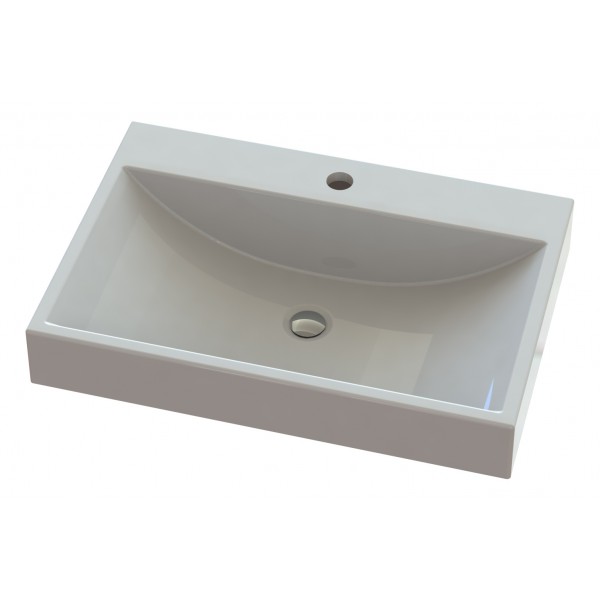 Умивальник накладний 600 х 415 мм білий Snail 148A100