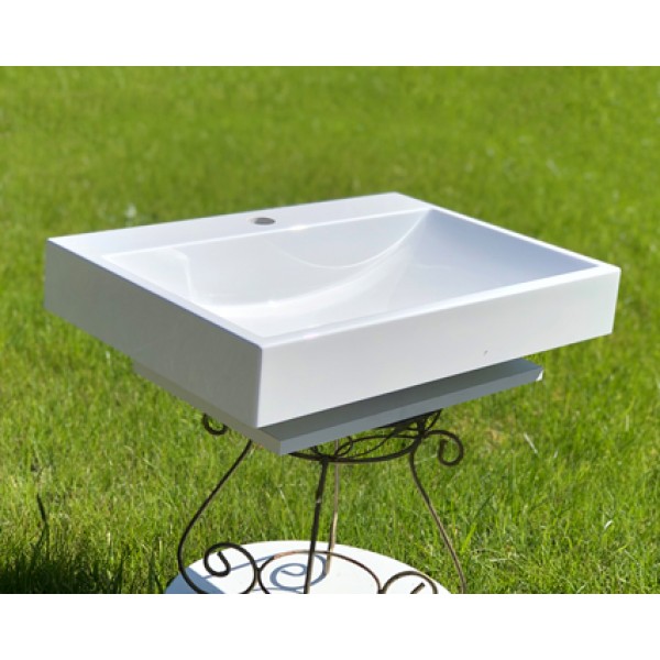 Умивальник накладний 600 х 415 мм білий Snail 148A100