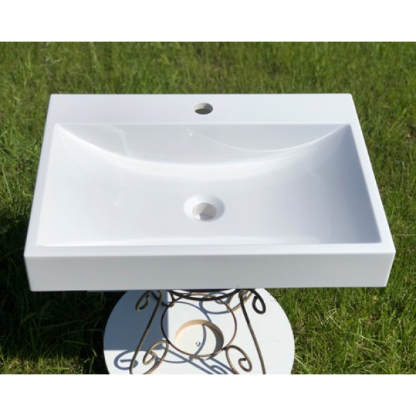 Умивальник накладний 600 х 415 мм білий Snail 148A100