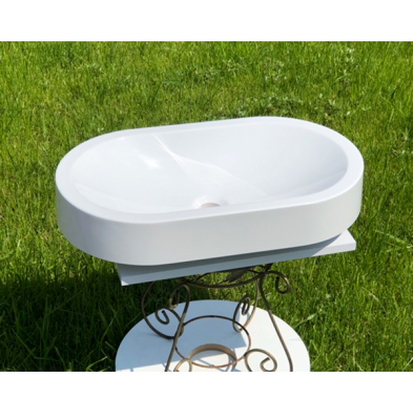 Умивальник накладний 600 х 350 мм білий Snail 150A100