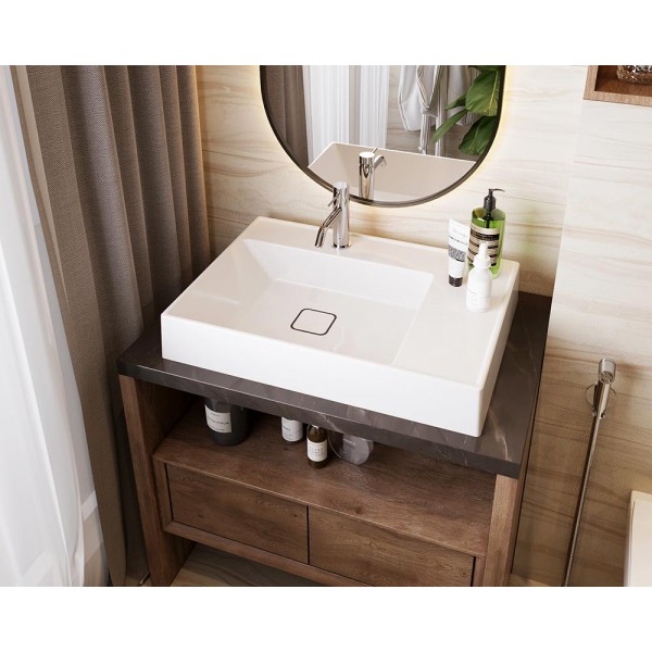 Умывальник накладной 700*500 мм белый Snail 160A100