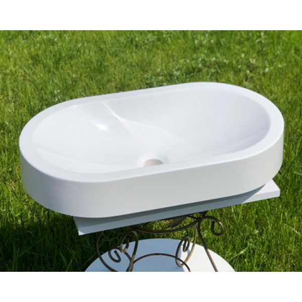 Умивальник накладний 600 х 350 мм білий Snail 150A100