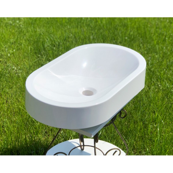 Умивальник накладний 600 х 350 мм білий Snail 150A100