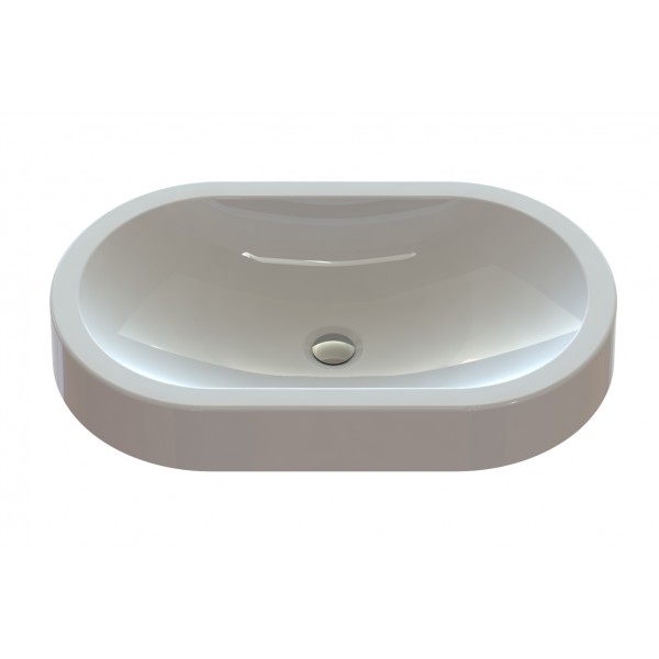 Умивальник накладний 600 х 350 мм білий Snail 150A100