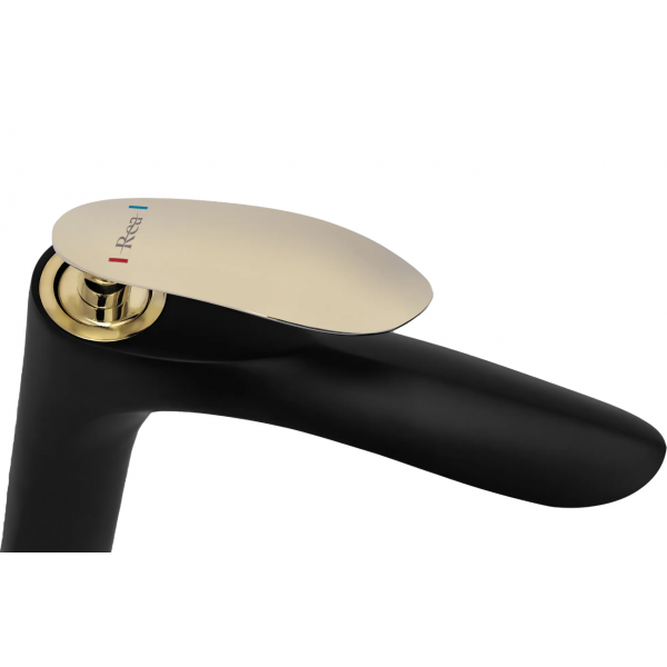 Смеситель для раковины (умывальника)  REA ORBIT BLACK GOLD черный/золото высокий