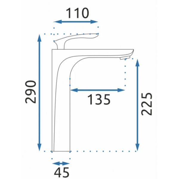 Смеситель для раковины (умывальника)  REA ORBIT BLACK GOLD черный/золото высокий