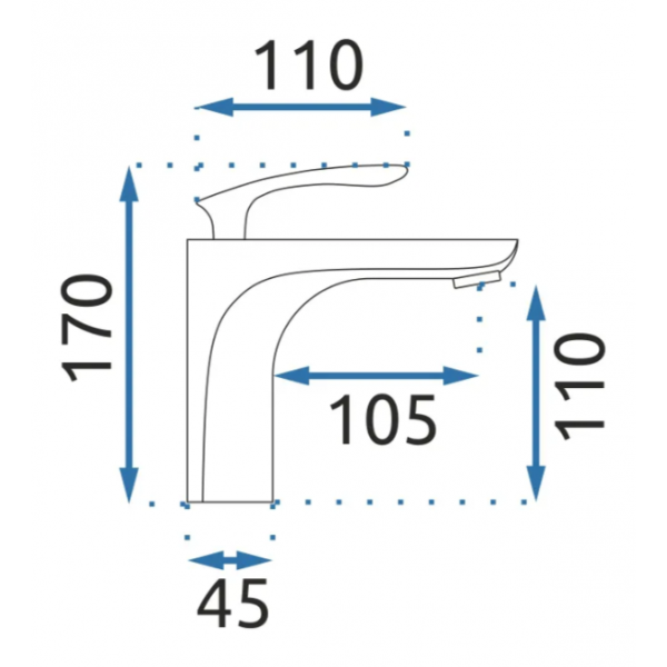 Смеситель для раковины (умывальника)  REA ORBIT BLACK GOLD черный/золото низкий