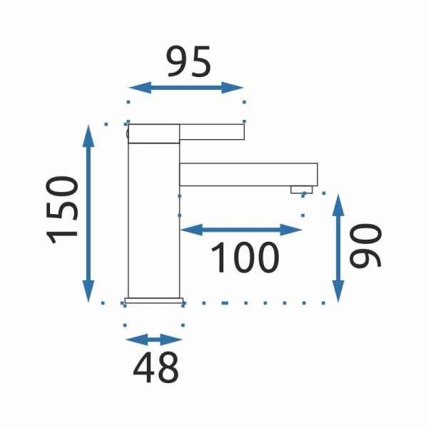 Змішувач для раковини REA POLO BLACK GOLD чорний/золото низький