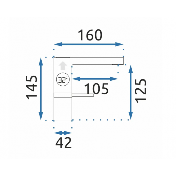 Змішувач для раковини REA AMAR LCD BLACK чорний низький