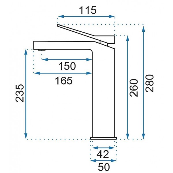 Смеситель для раковины (умывальника) REA DUET BLACK черный высокий