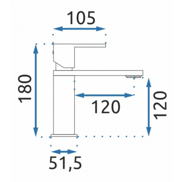 Смеситель для раковины (умывальника) REA FLIP CHROME  хром низкий