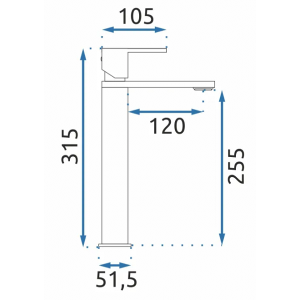 Змішувач для раковини REA FLIP CHROME хром високий