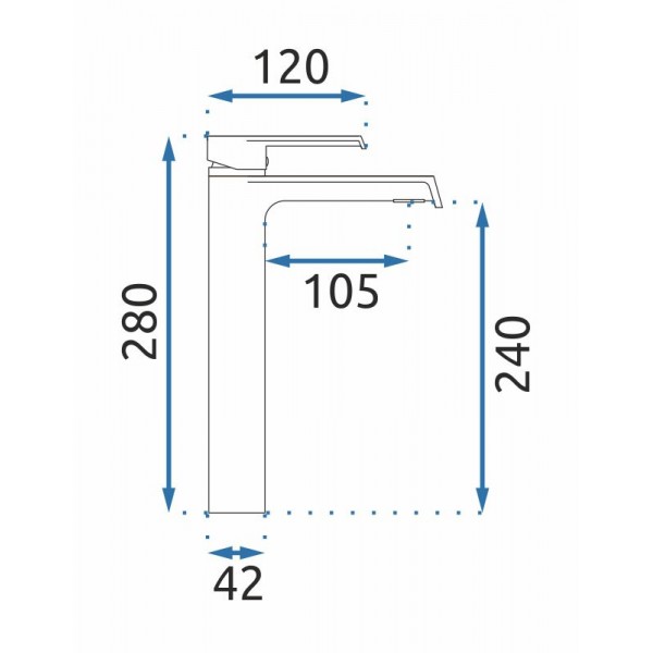Змішувач для раковини REA HASS BRUSHED GOLD високий